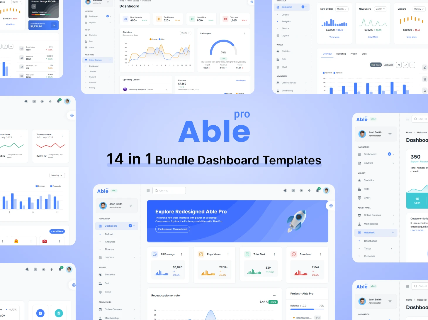 Able Pro | Bootstrap, Tailwind, React, Nextjs, Angular, Vue, Asp, Laravel Admin Template